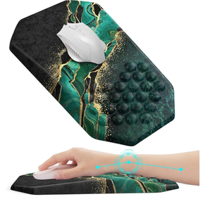 lot 7429255 image: Ergonomic Mouse Pad with Wrist Rest, Gaming Mouse Pad Wrist Support, Memory Foam Mousepad with Massage, Carpal Tunnel Computer Mouse Pads for Desk Desktop Home Office, Green Gold Marble