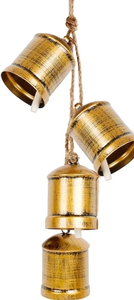 lot 7429258 image: Christmas Cow Bells Set of 4 Rustic Vintage Lucky Cow Bell Handmade Harmony Giant Christmas Decor Bell Antique Gold Brass Wall Hanging Bell Country Style Bell Ornaments for Tree