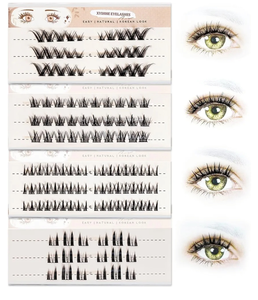lot 7429296 image: Natural Lash Clusters Wispy Eyelash Clusters C Curl Left&Right Cluster Eyelashes Extensions 132pcs Cluster Lashes DIY Individual Lash Extension Thin Band Cat Eye Lashes
