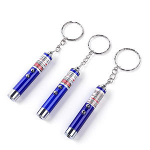 lot 7429306 image: 3 Pcs Mini Cat Toys Keychain Flashlight Funny Dog Stick Pet Lamp White Light LED Infrared Button Electronics Included (3 PCS Pack, Blue)