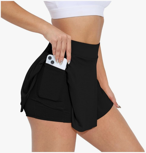 lot 7429328 image: YOAKUKA Tennis Skirts Women��s High Waisted Golf Shorts Athletic Flowy Layered Running Skorts with Pockets Medium