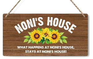 lot 7429330 image: Noni Gifts Rustic House Wooden Sign Decor, Outdoor Porch Decoration Hanging Signs 12x6 Inches, Noni Gifts for Grandma - Yard Wall Art Decor Sign, Mothers Day Gifts Birthday Gifts for Mom Grandma