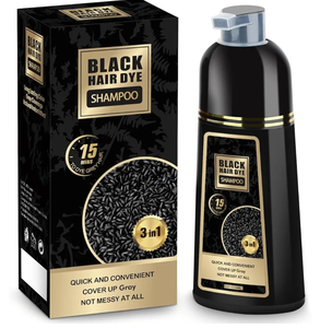 lot 7429332 image: Black Hair Dye Shampoo 3 in 1, Hair Dye for Women Men, Grey Coverage Shampoo 500ml
