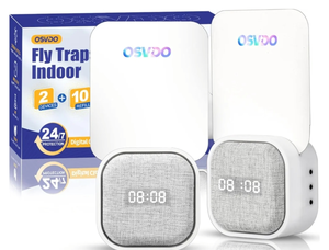 lot 7429335 image: Fruit Fly Traps for Indoors, 2 in 1 Flying Insect Traps and Digital Clocks, (2 Devices & 10 Refills) Fly Traps Indoor, Bug Zapper Trap House, Fly Catcher for Home - 400 Sq Ft of Protection