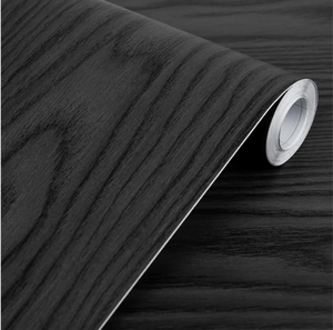 lot 7429368 image: Peel and Stick Wallpaper Wood Contact Paper Removable Self Adhesive Black Wall Paper for Cabinets and Drawers Decorative Vinyl Film for Wall Countertop 15.7 X 393.7
