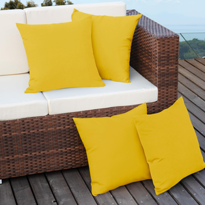 lot 7429372 image: Easy-Going 18x18 inch Pack of 4 Outdoor Waterproof Pillow Covers Only Patio Throw Pillowcase Yellow