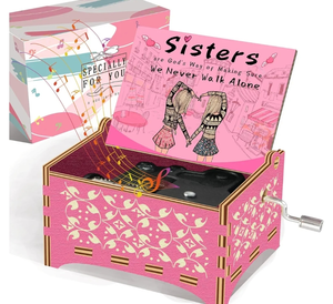 lot 7429377 image: Sister Gifts from Sisters Women  You are My Sunshine Hand Crank Engraved Wooden Musical Boxes  Christmas Valentines Day Gifts Music Box for Women Girls