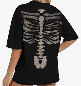 lot 7429386 image: Skeleton Shirts Women Halloween Vintage Skeleton Graphic T Shirts Tops Casual Horror Shirts�� LX