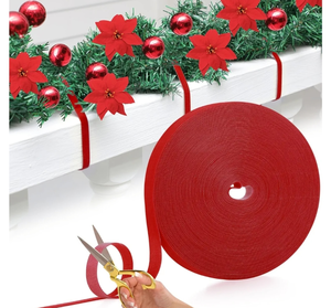 lot 7429398 image: Zhengmy 100ft Christmas Garland Ties Christmas Decorative Holiday Garland Ties Cuttable Cable Straps for Christmas Halloween Party Yard Wall Doorway Outdoor Decoration(Red)