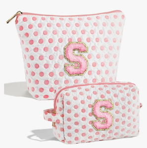 lot 7429409 image: YOOLIFE Valentines Day Gifts - Initial Makeup Bag Cosmetic Bag Travel Makeup Bag Personalized Birthday Gifts for Women Girls Her Sister Girlfriend
