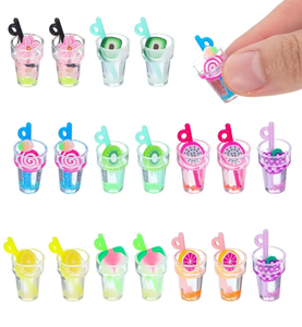 lot 7429412 image: 18Pcs 112 Scale Bottles Decoration Juice Tea Beverage Bottle Model Wine Bottles Make it Food House Drink Accessories Decoration(12pcs Fruit Bottle)