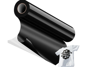 lot 7429414 image: Back Iron on Vinyl, 12 x 20ft Black HTV, JAVIGA Black Heat Transfer Vinyl Rolls Compatible with Cricut All Machine for Halloween Decorations