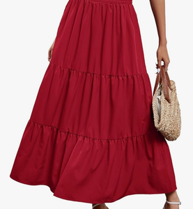 lot 7429426 image: LuckyMjmy Long Womens Elastic Retro Maxi Skirt Beach Skirt