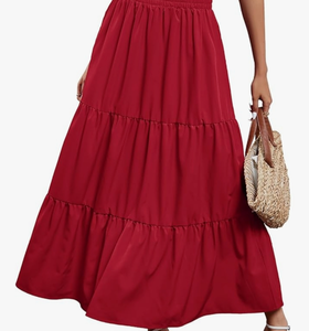lot 7429457 image: LuckyMjmy Long Womens Elastic Retro Maxi Skirt Beach Skirt