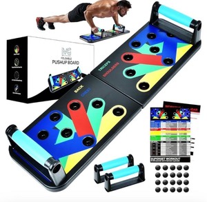 lot 7429474 image: MG Push Up Board for Men & Women, Multi-Function Foldable Press Board, Muscle max Push Up Handles, Fitness Strength & Exercise Training Equipment for Home Workout with 2 BONUS Accessories (5x Resistance Bands & Jump Rope)