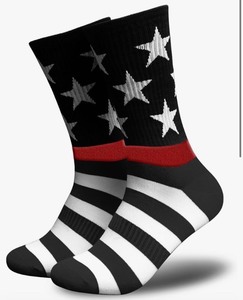 lot 7429490 image: Tactical Pro Supply American Flag Socks for Men or Women - Perfect for Every Patriot - 86% Nylon, 12% Polyester, 2% Spandex