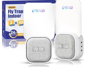 lot 7429496 image: Fruit Fly Traps for Indoors, 2 in 1 Flying Insect Traps and Digital Clocks, (2 Devices & 10 Refills) Fly Traps Indoor, Bug Zapper Trap House, Fly Catcher for Home - 400 Sq Ft of Protection
