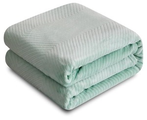 lot 7429499 image: Fleece Twin Blanket for Couch and Bed, 60x80 Inches Soft Cozy 3D Decorative Jacquard Flannel Blankets, Lightweight Fuzzy Warm Throws for Sofa, All Seasons,Sage Green - Wave
