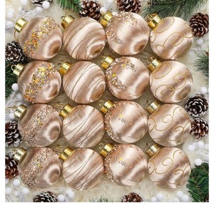 lot 7429500 image: 16 Pcs Christmas Ornaments Set, 3.15 Inch Gold Christmas Ball Ornaments, Christmas Tree Decorations, Shatterproof Vintage Hanging Ball Ornaments for HolidayHomeParty(Gold)
