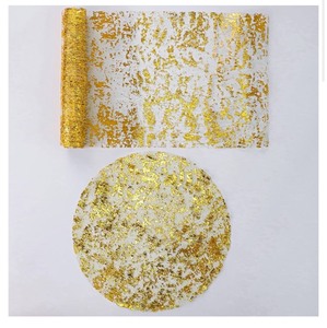 lot 7429520 image: Table Runner & Placemats Set Gold Thanksgiving- Metallic Centerpieces & Party Decorations, Disposable Table Decor, Sequin Glitter Mesh, Dining, Wedding, Valentines Day, Christmas
