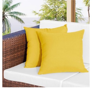 lot 7429552 image: Easy-Going 18x18 inch Pack of 2 Outdoor Waterproof Pillow Covers Only Patio Throw Pillowcase Yellow