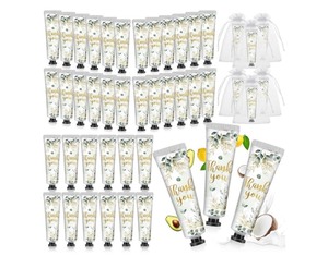 lot 7429573 image: 48 Sets Bridal Shower Hand Cream Bulk Favors Bridal Shower Hand Cream Thank You Hand Cream for Guests Travel Size Hand Lotion with Organza Bags(Guests)