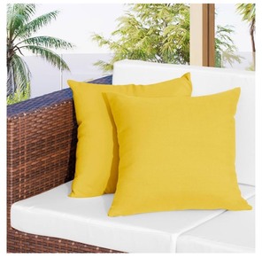 lot 7429582 image: Easy-Going 18x18 inch Pack of 4 Outdoor Waterproof Pillow Covers Only Patio Throw Pillowcase Yellow