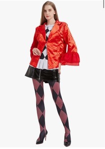 lot 7429585 image: Red Outfit Jacket Top Skirt Full Set For Women Halloween Cosplay Gaga Style 2024 Movies Costume L