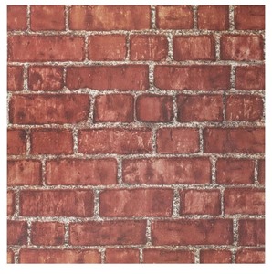 lot 7429587 image: Decoroom RedOrange Brick Wallpaper Peel and Stick, Vintage Faux Brick Wallpaper for Fireplace Stick on Wallpaper, Self-Adhesive Textured Waterproof Contact Paper for Walls Decoration 17.7 in X 118 in