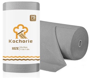 lot 7429593 image: 75 Pack Microfiber Cleaning Cloth Roll Reusable Tear Away Microfiber Towels for Cars 11.8x11.8 Cleaning Rags Absorbent Microfiber Cleaning Supplies Dish Rags for Car Kitchen House, Grey