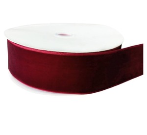 lot 7429602 image: Abbaoww 10 Yards Burgundy Velvet Ribbon 1-12 Inch Single Face Velvet Ribbon for Christmas Wreath Decoration Gift Wrapping DIY Project Bow Making (Burgundy, 1-12 Inch)