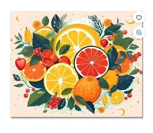 lot 7429616 image: TISHIRON Paint by Numbers for Adults,16x20 inch Canvas Wall Art Lemon and Grapefruit Oil Painting by Numbers Kit for Home Wall Decor (Frameless)