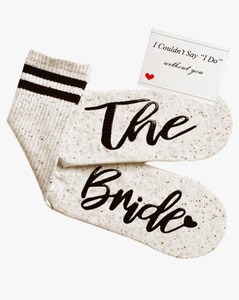 lot 7429622 image: Bridesmaid Gifts For Women Wedding Gifts 100% Cotton Cute Fuzzy Bride Socks Bachelorette Party Favors Proposal Gifts