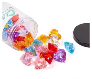 lot 7429631 image: Large Acrylic Heart Gems,Pirate Treasure Gems,Diving Gems Large for Pool for Kids,30PCS 40MM