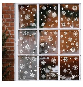lot 7429646 image: Snowflake Window Clings,9 Sheets Christmas Window Clings,Christmas Decorations Indoor 253 Pcs White Snowflake for Glass Window Home Decor Snowflakes Stickers Decals Christmas Winter Decorations