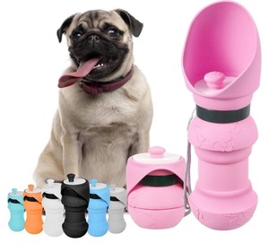 lot 7429681 image: 19Oz Dog Water Bottle, Foldable & Portable Pet Travel Essential, Food Grade Leak-Proof Silicone Drink Bottle with Dispenser, Perfect for Walks and Adventures Pink