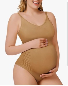 lot 7429684 image: Maternity Tank Top for Women Ruched Sleeveless Basic Tops Camisole Cami BROWN SMAL