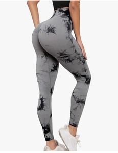 lot 7429687 image: Tie Dye Butt Lifting Leggings for Women,Scrunch Seamless High Waisted Workout Yoga Gym Pants LARGE