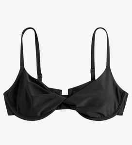 lot 7429710 image: ZAFUL Womens Twist Front Bikini Top Underwire Tie Knot Back Bikini Top Padded Swimsuit Bathing Suits Top Small