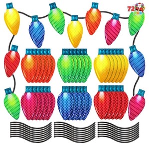 lot 7429713 image: JOYIN 72 PCS Christmas Car Refrigerator Decorations, 48 PCS Reflective Light Bulb Magnets and 24 PCS Wire Magnets Set, Xmas Magnet Wires in 6 Color for Holiday Decorations and Ornaments