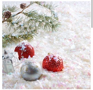 lot 7429722 image: JOYIN 2 Pack 10 oz Christmas Flashing Fake Snow, Artificial Dry White Plastic Snowflakes, Flake Snow Powder Filler for Xmas Tree Decoration, Crafts Christmas Party Holiday Supplies and White Displays