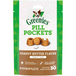lot 7429728 image: GREENIES PILL POCKETS Treats Peanut Butter Flavor Tablet Size 3.2oz