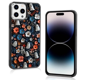 lot 7429737 image: Flower Ghost Halloween Phone Case Compatible with iPhone 14 Pro,Halloween Cute Small Spooky Ghost Phone Case TPU Non-Slip Pattern Design Design for Girls and Boys, Women and Men