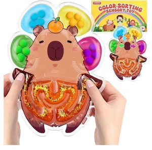 lot 7429740 image: UNEEDE 2 in 1 Capybara Color Sorting Sensory Toys,Fine Motor Skills Fidget Toys,Color Matching Toy Sensory Toys for Kids with Autism Calm Down Corner Supplies Montessori Toys for Kid As