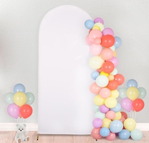 lot 7429761 image: Arch Backdrop,BADALU Arch Cover Backdrop Fabric, 2-Side Wedding Arch Backdrop Cover, Round Top Chiara Backdrop Cover for Wedding Ceremony Birthday Party Banquet Decoration 7.2 FT(White)