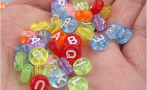 lot 7429768 image: Letter G - 200pcs 47mm Loose White Acrylic Alphabet Letter Beads for Bracelet Jewelry DIY Findings Plastic Round Beads D1212