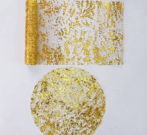 lot 7429780 image: Table Runner & Placemats Set Gold Thanksgiving- Metallic Centerpieces & Party Decorations, Disposable Table Decor, Sequin Glitter Mesh, Dining, Wedding, Valentines Day, Christmas