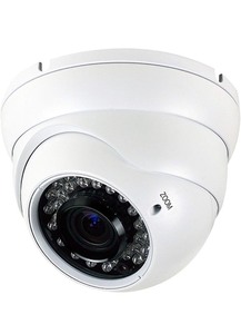 lot 7429791 image: Analog CCTV Camera HD 1080P 4-in-1 (TVIAHDCVICVBS) Security Dome Camera Outdoor, 2.8mm-12mm Manual FocusZoom Varifocal Lens, Weatherproof Metal Housing 36 IR-LEDs Day & Night Monitoring (White)