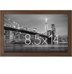 lot 7429793 image: Americanflat 8.5x14 Picture Frame with Shatter-Resistant Glass - Gallery Style Frame with Engineered Wood - Signature Collection - Photo Frame for Wall Display - Walnut