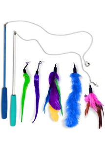 lot 7429806 image: Interactive Cat Toy Teaser Wand - 7 Pack